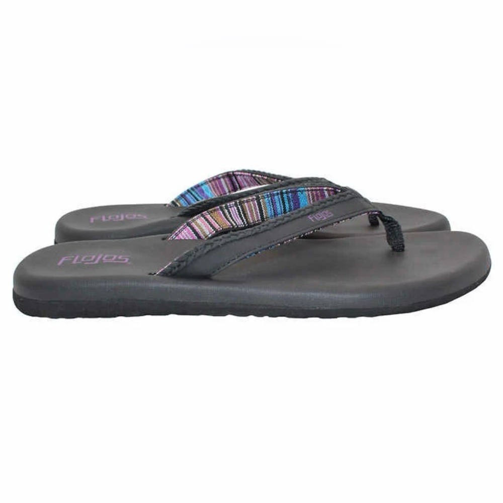 Flojos Black Maddy Flip Flop Sandal size 8